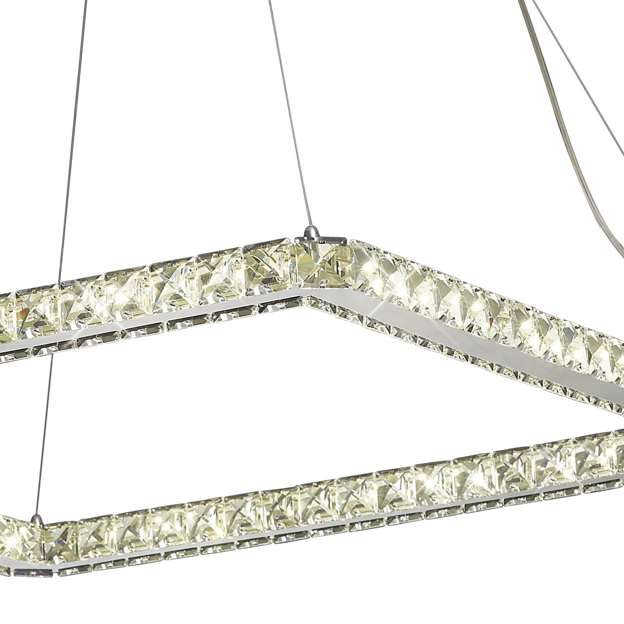Galaxy Square LED Crystal Suspension Light 36W 4000K - Chrome