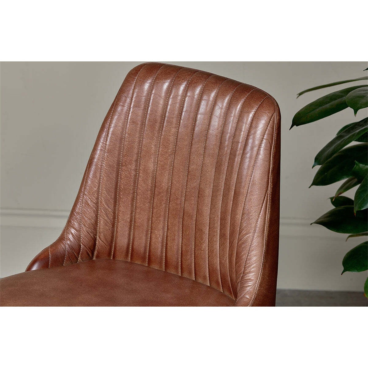 Harsha Leather Dining Chair - Chocolate Brown
