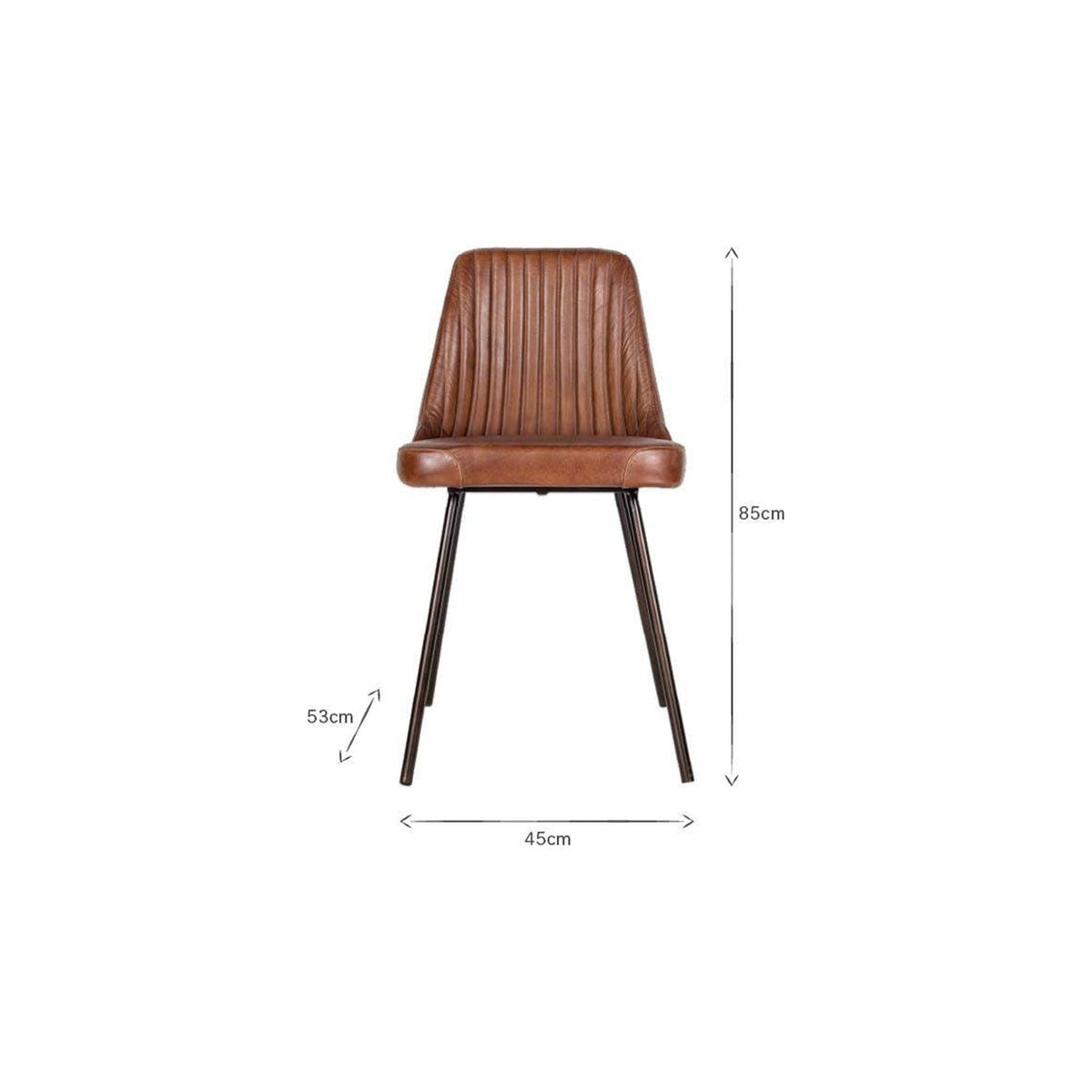 Harsha Leather Dining Chair - Chocolate Brown