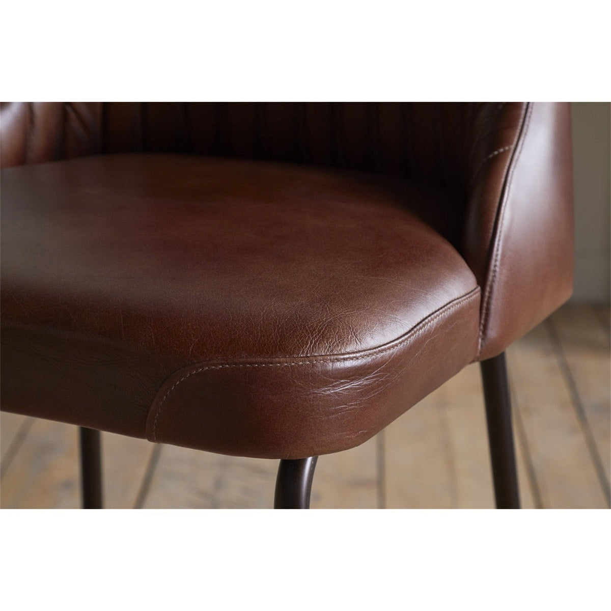 Harsha Leather Counter Stool - Chocolate Brown