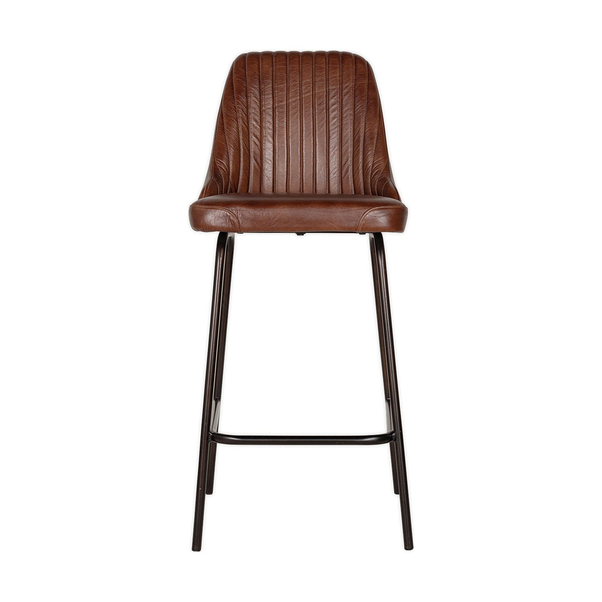 Harsha Leather Counter Stool - Chocolate Brown