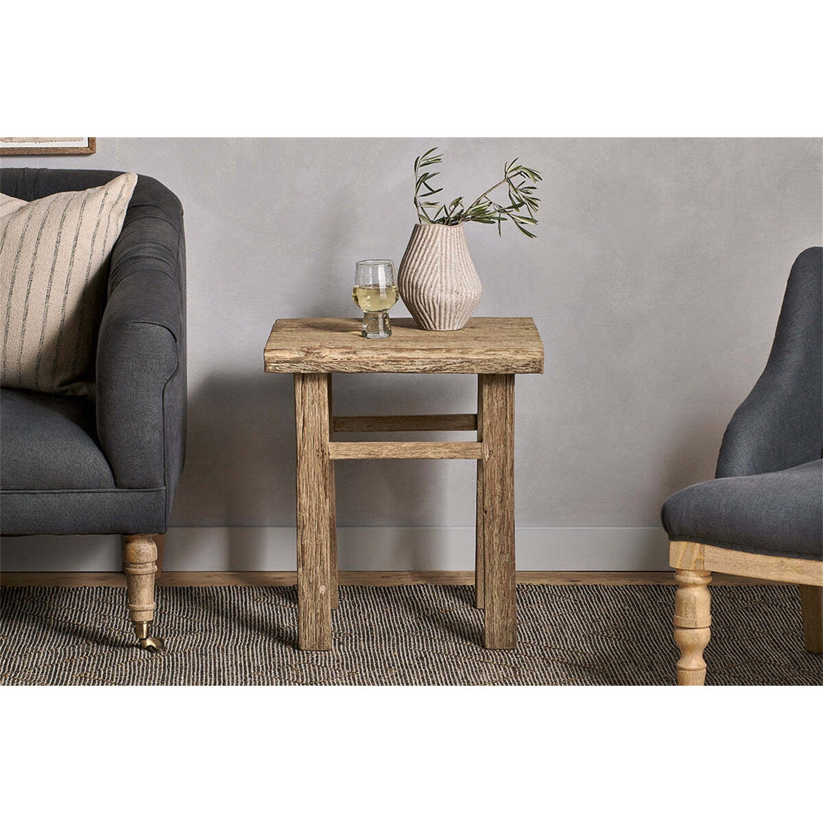 Ibo Reclaimed Wood Side Table - Natural