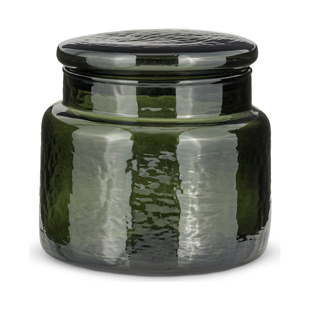 Ilcoso Recycled Hammered Glass Storage Pot - Green