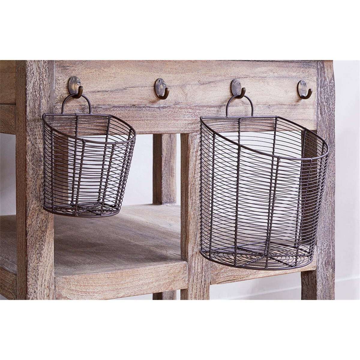 Inkollu Wall Hung Storage Basket - Aged Brass - Set of 2