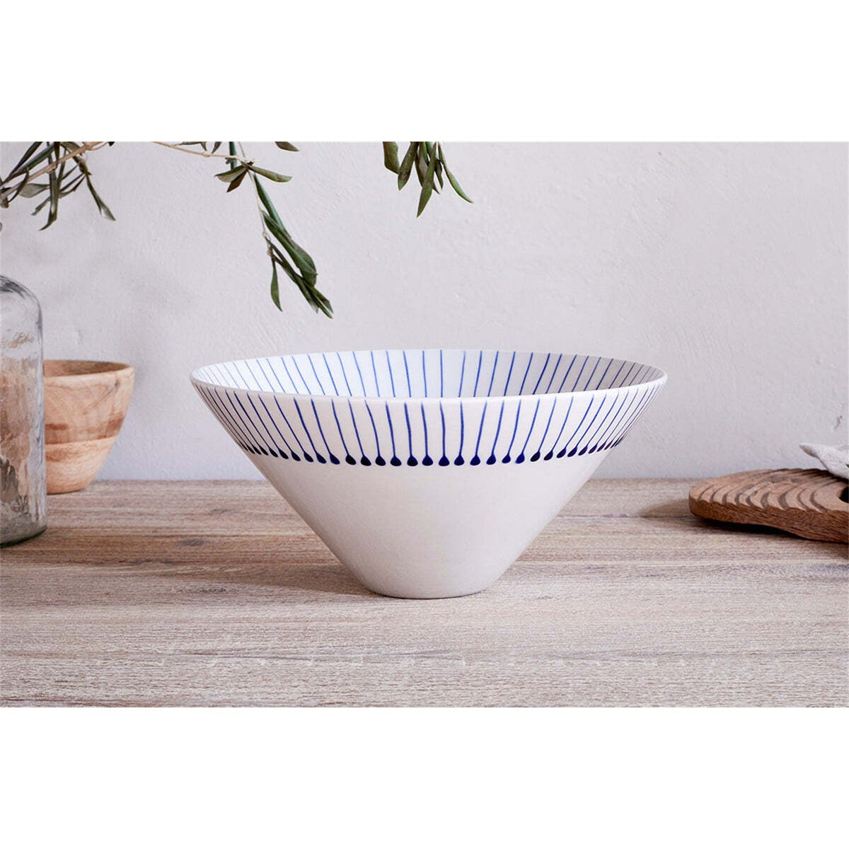 Iba Medium Ceramic Serving Bowl - Indigo