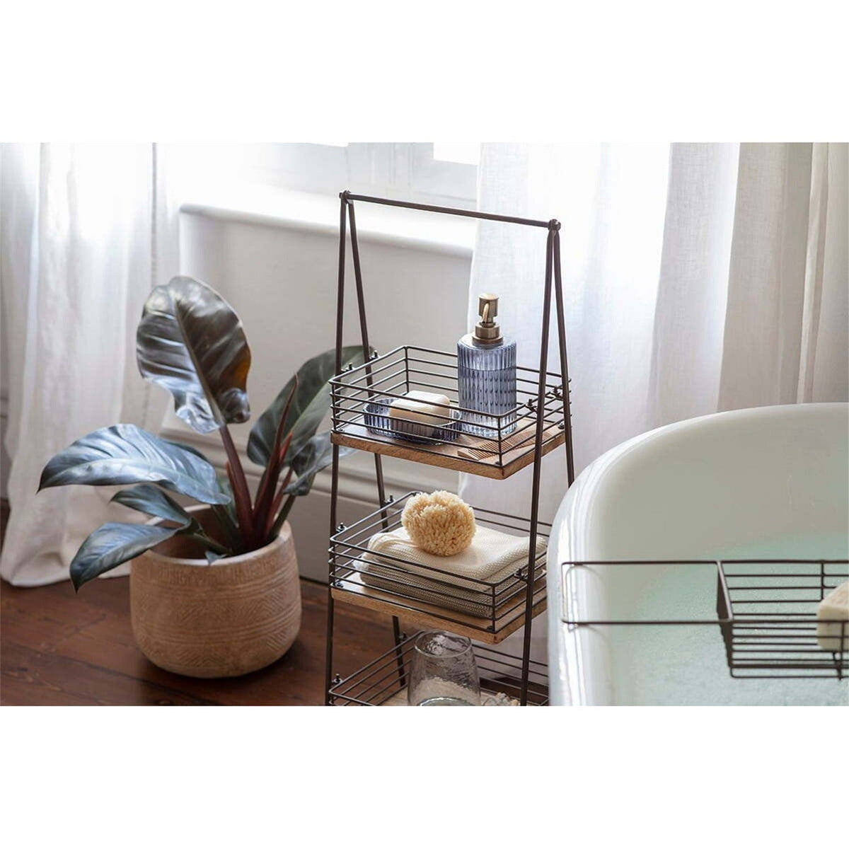 Indore Mango Wood Caddy - Aged Brass