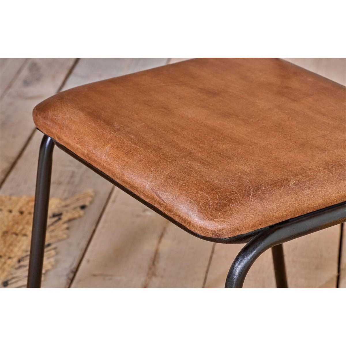 Iswa Leather & Cane Dining Chair - Tan