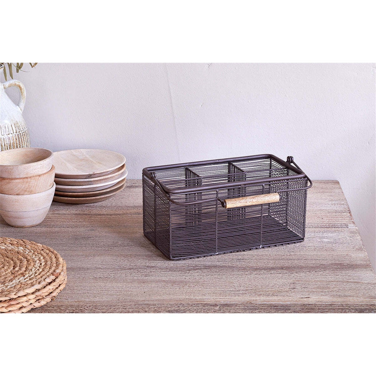 Inkollu Wire Utensil Holder - Aged Brass