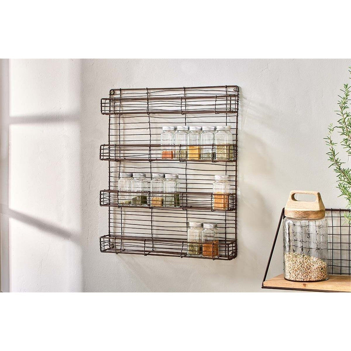 Torvessa Four Shelf Wire Spice Rack - Aged Brass