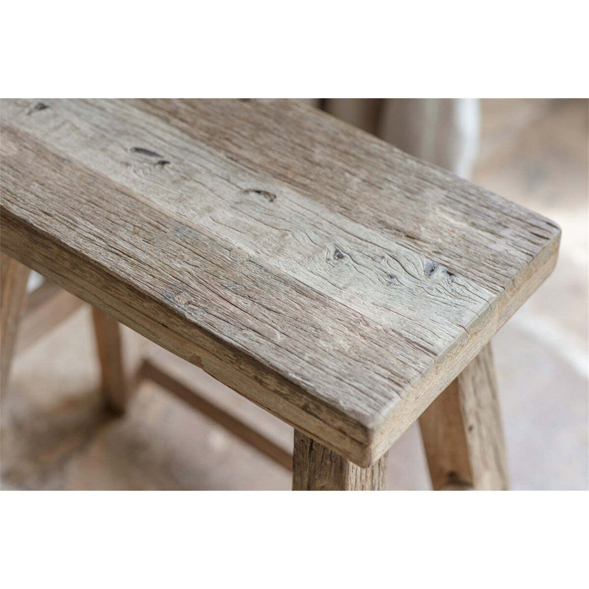 Ibo Reclaimed Wood Low Stool - Natural