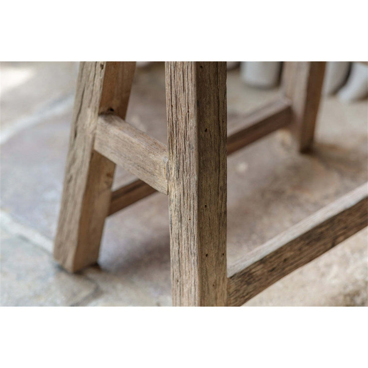 Ibo Reclaimed Wood Low Stool - Natural