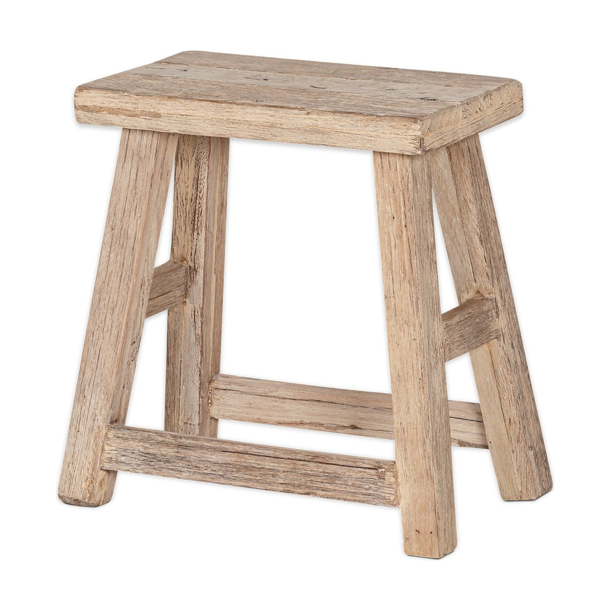 Ibo Reclaimed Wood Low Stool - Natural