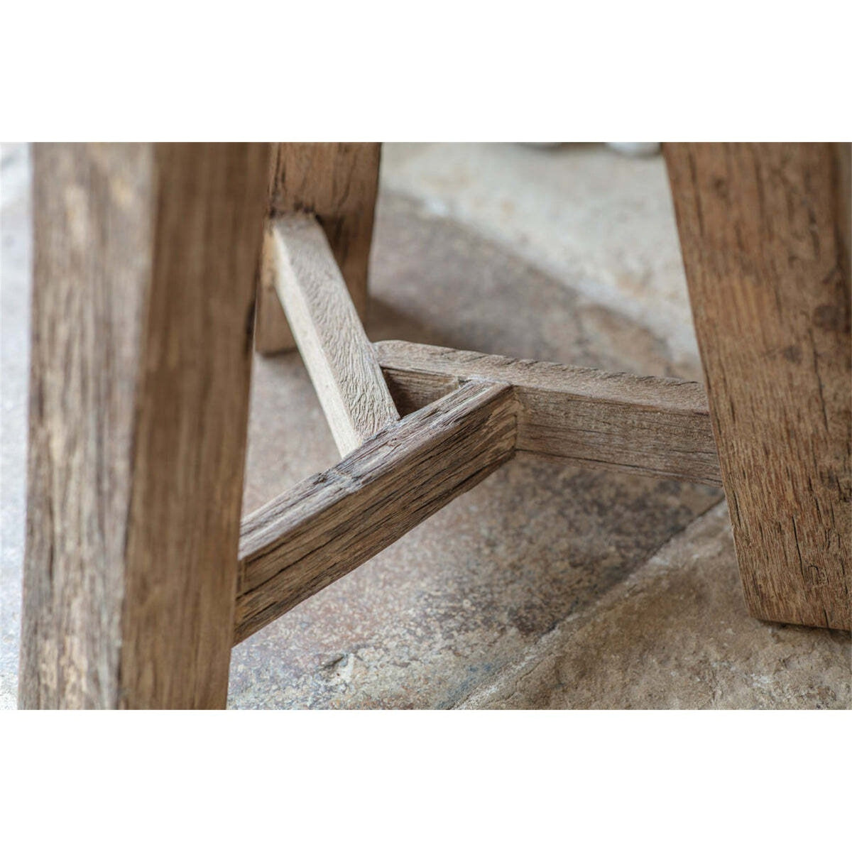 Ibo Reclaimed Wood Round Side Table - Natural
