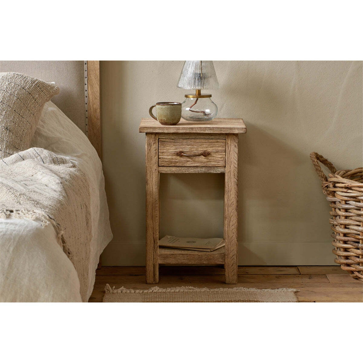 Ibo Reclaimed Wood Bedside Table - Natural
