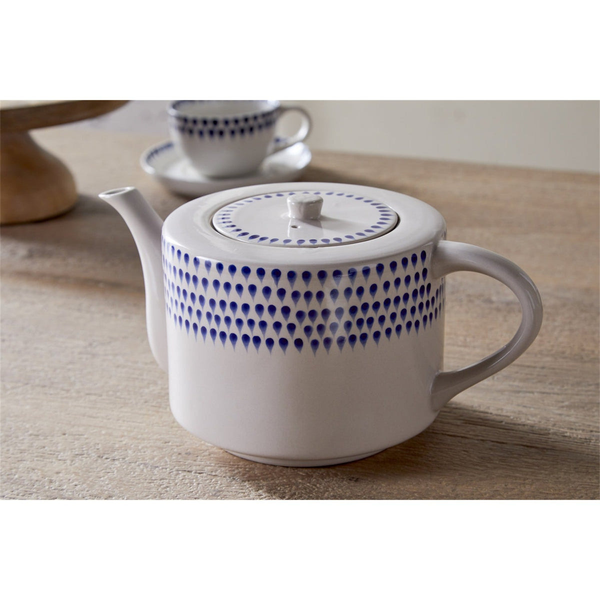 Indigo Drop Large 4 Person Teapot - Indigo