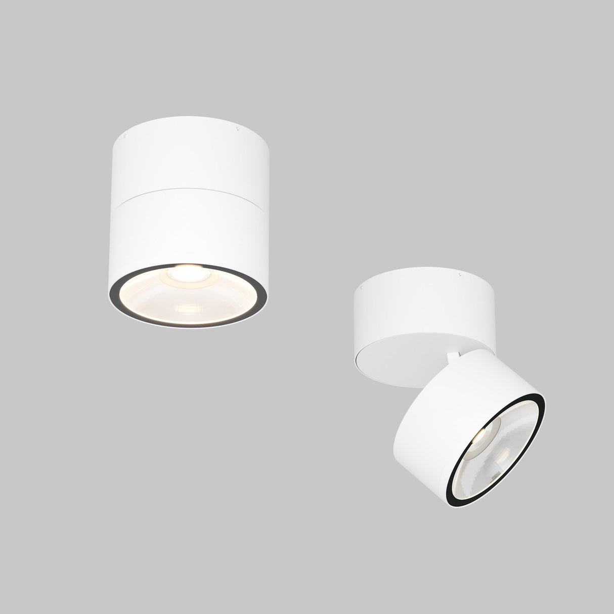 Spin outdoor LED single spotlight in white, displayed in a modern exterior setting for targeted lighting.