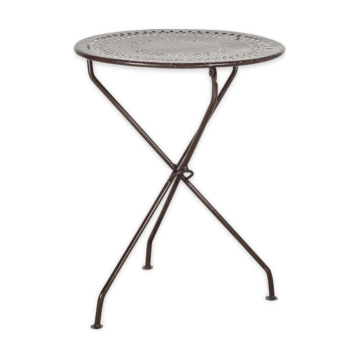Jeavika Iron Bistro Garden Table - Dark Brown