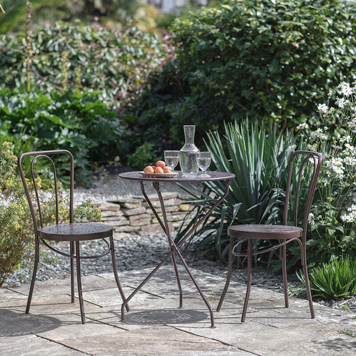 Jeavika Iron Bistro Garden Table - Dark Brown