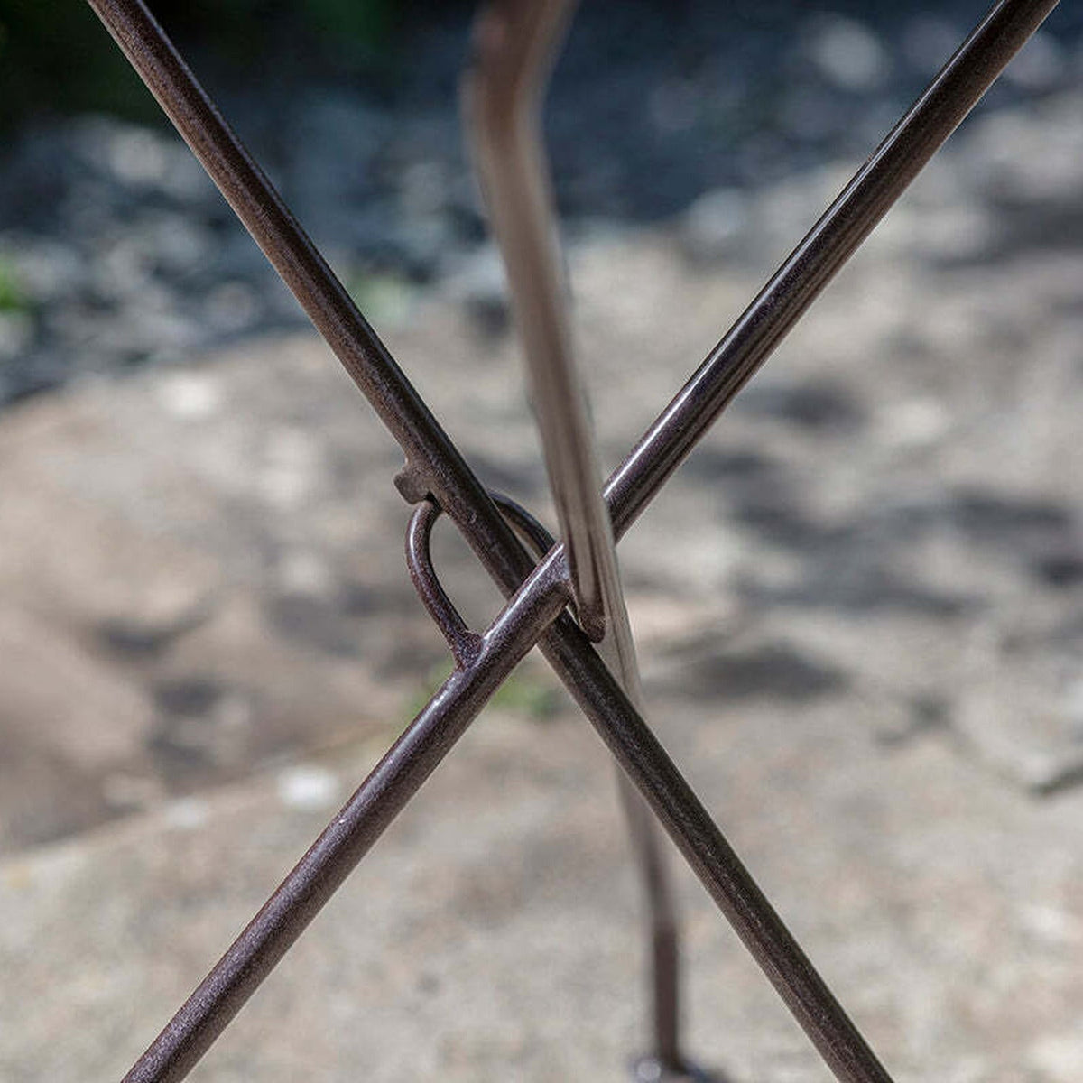 Jeavika Iron Bistro Garden Table - Dark Brown