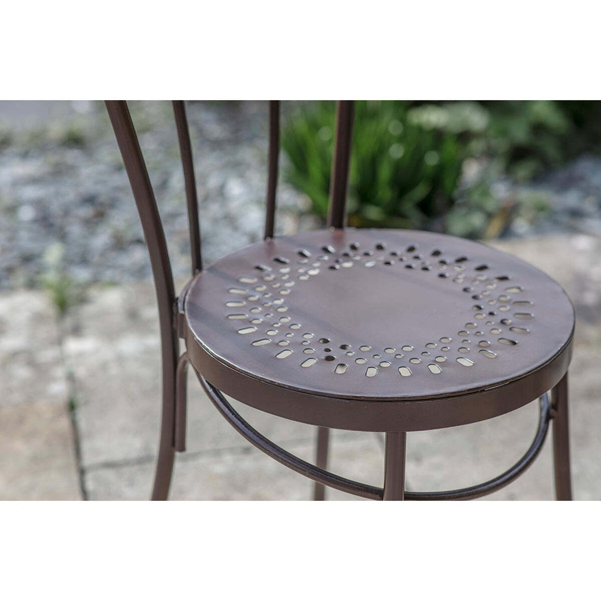 Jeavika Iron Bistro Garden Chair - Dark Brown