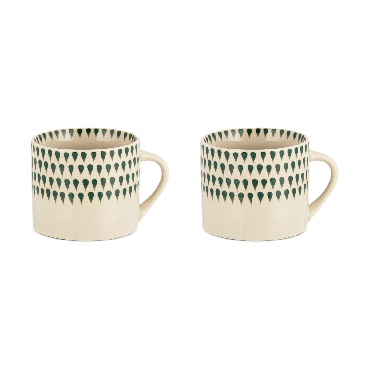 Juniper Drop Small Mug - Cream & Juniper - Set of 2