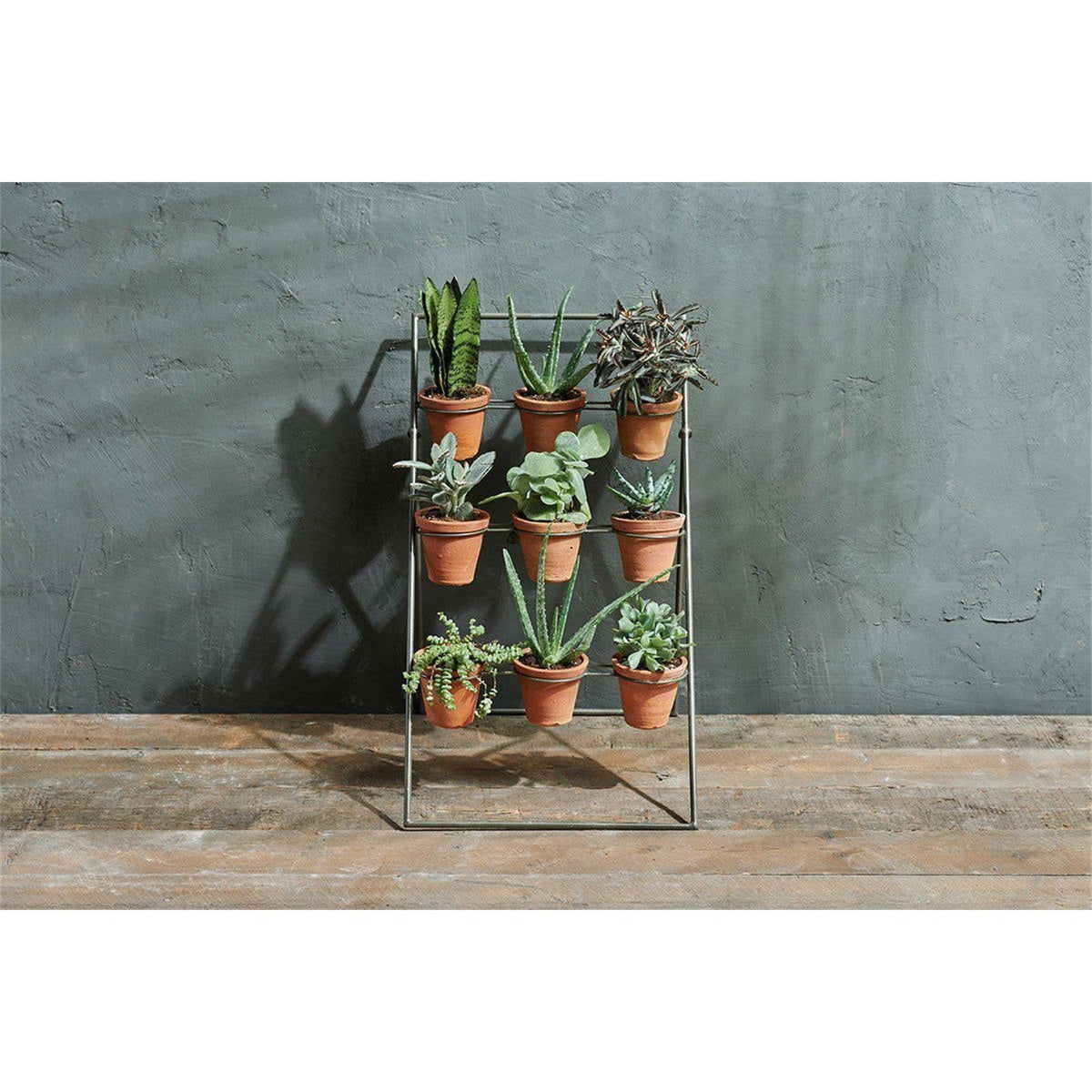 Jara 9 Pot Plant Stand - Terracotta & Iron