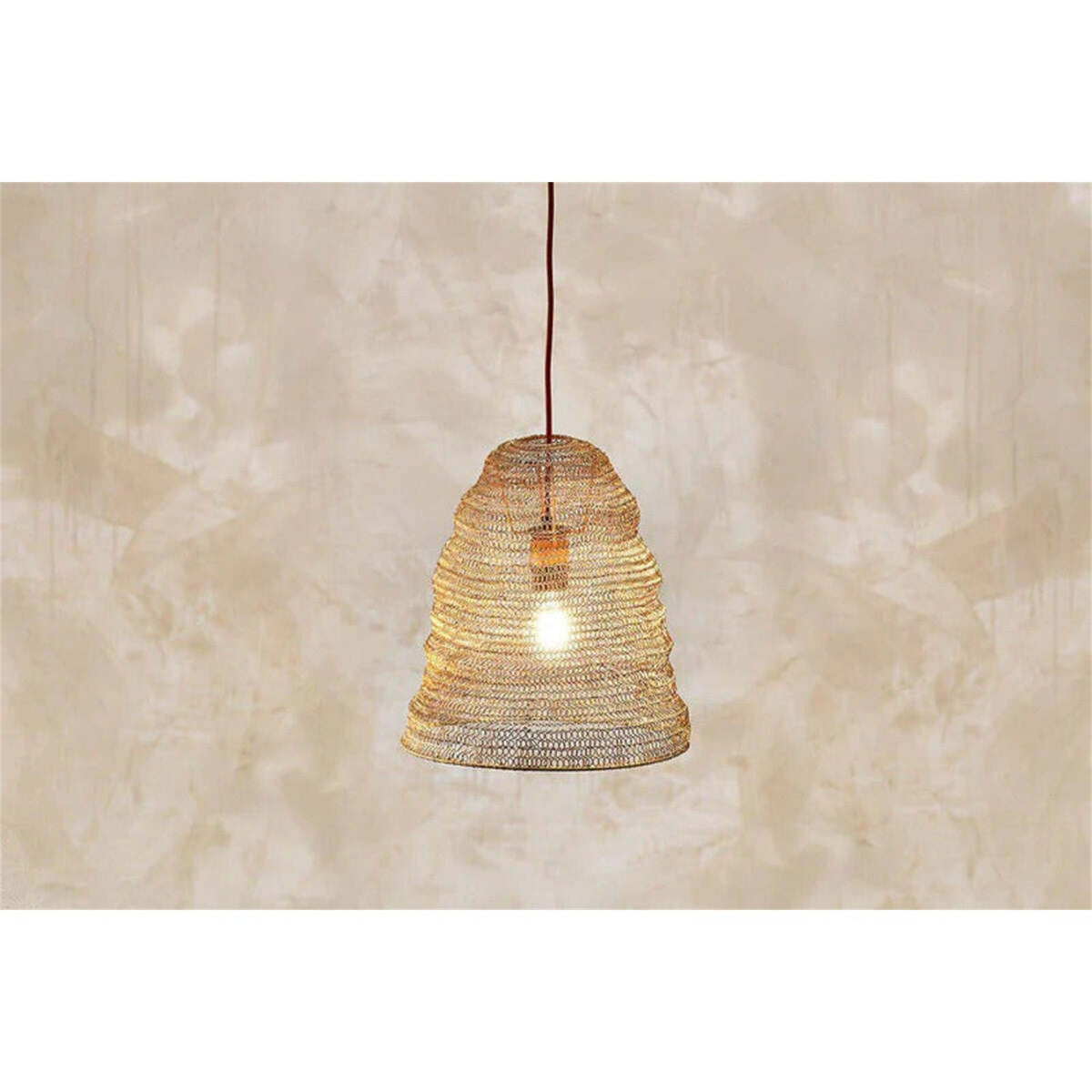 Jatani Small Oval Wire Lampshade - Antique Brass