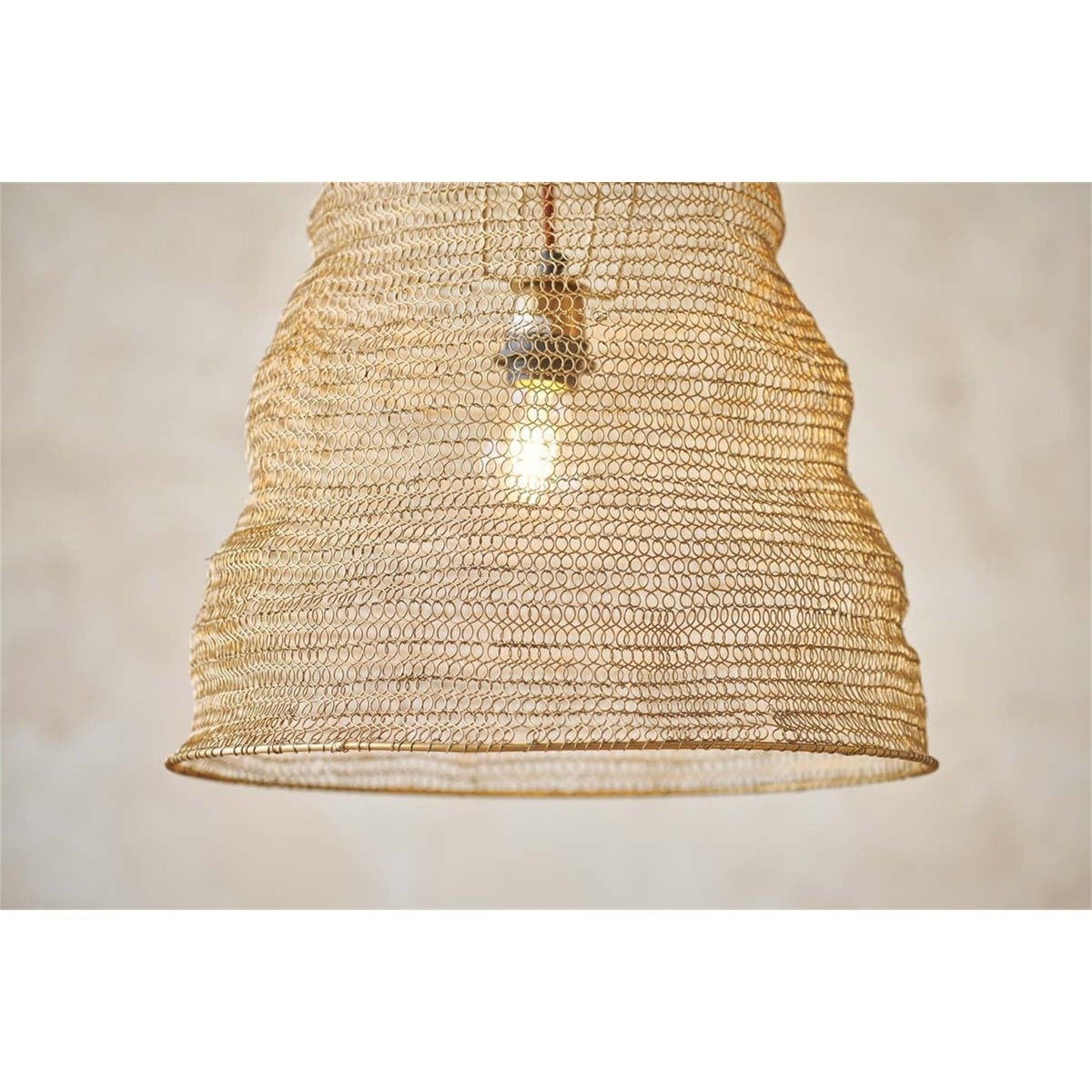 Jatani Small Oval Wire Lampshade - Antique Brass