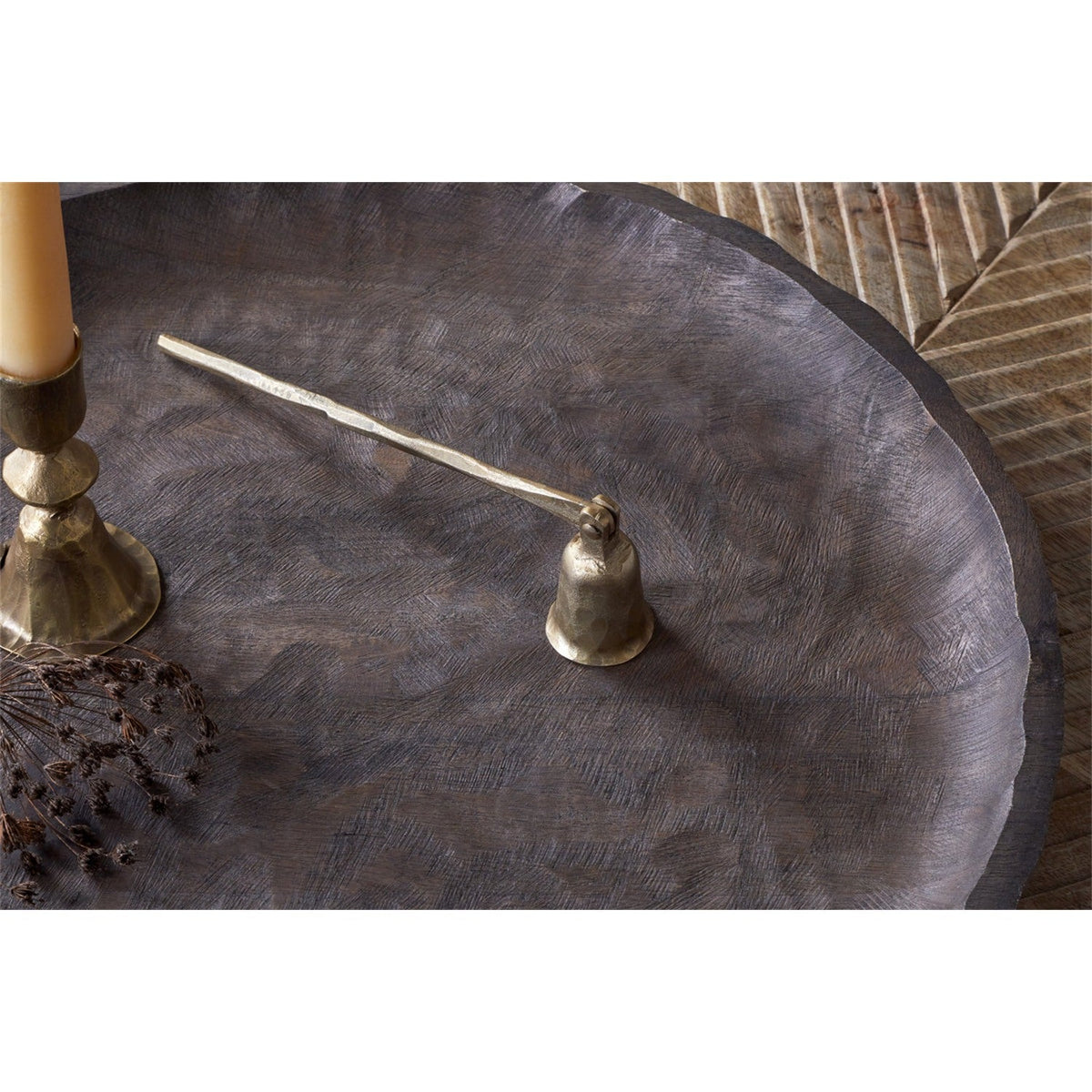 Jyoti Iron Candle Snuffer - Antique Brass
