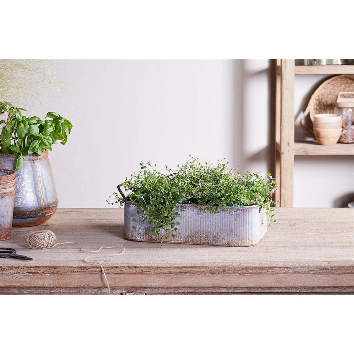 Japos Outdoor Planter Tray - Aged Zinc