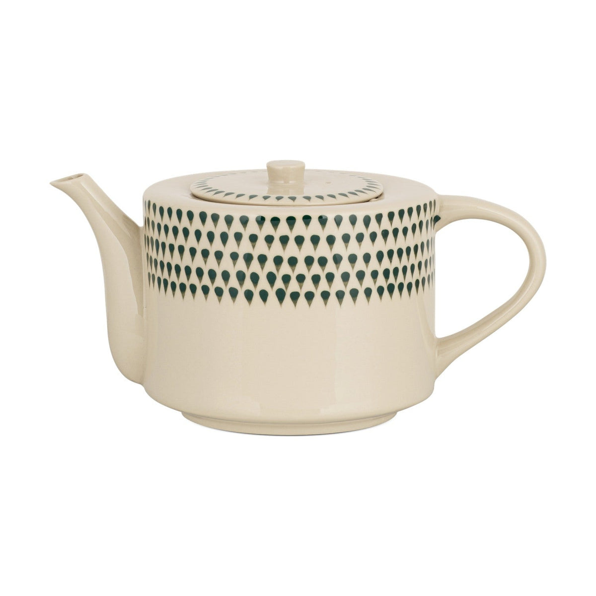Juniper Drop Ceramic Teapot - Cream & Juniper