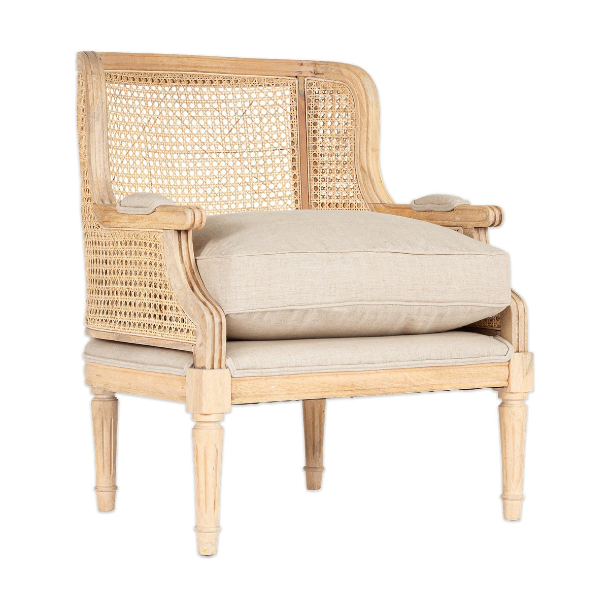 Kaziria Cane & Linen Armchair - Natural