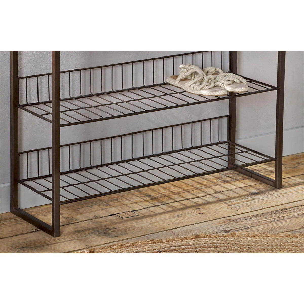 Kiyoma Tall Iron & Mango Wood Shelving Unit - Natural