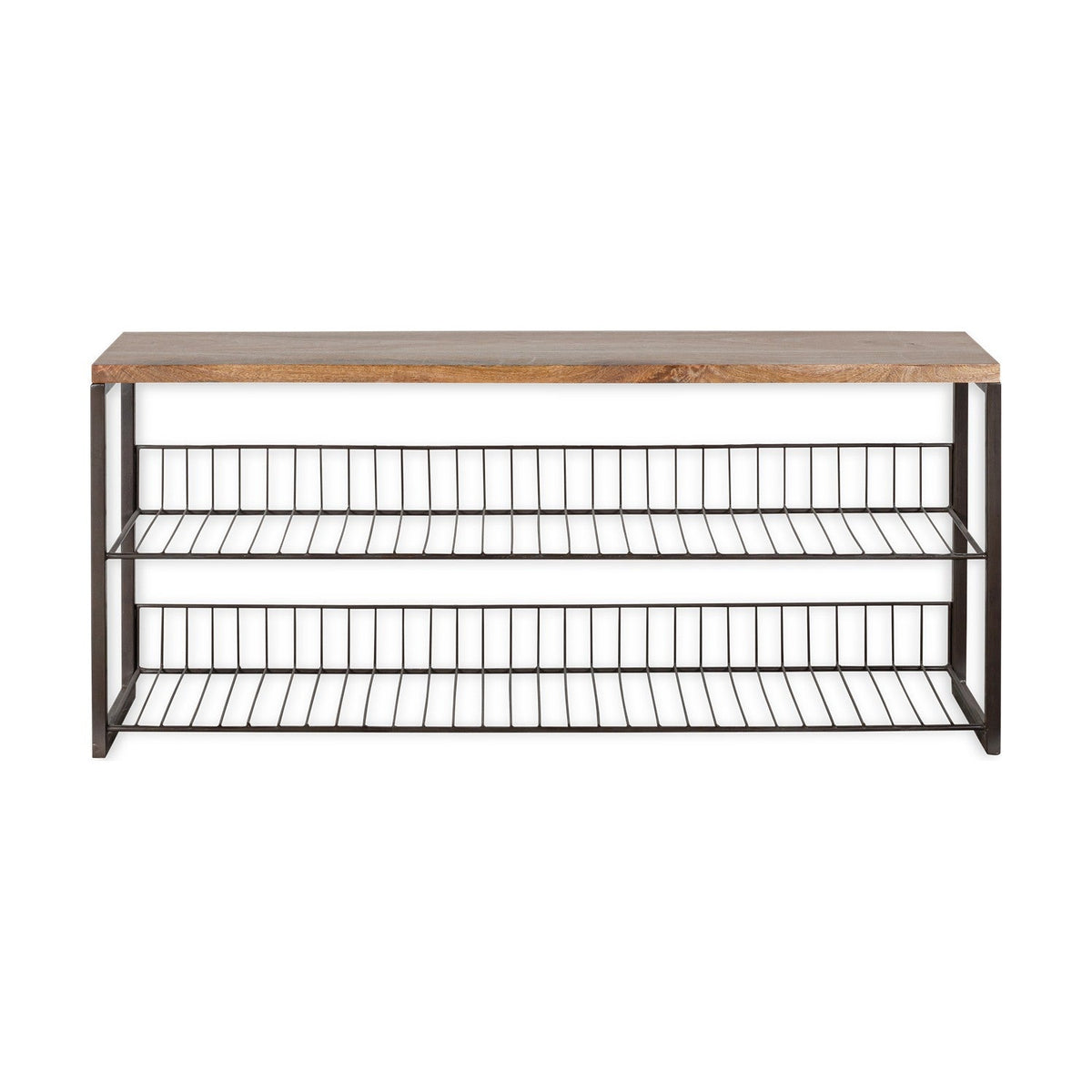 Kiyoma Iron & Wood Low Storage Bench - Natural