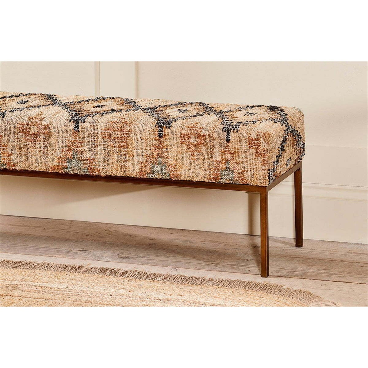 Kesu Kilim & Iron Bench - Natural