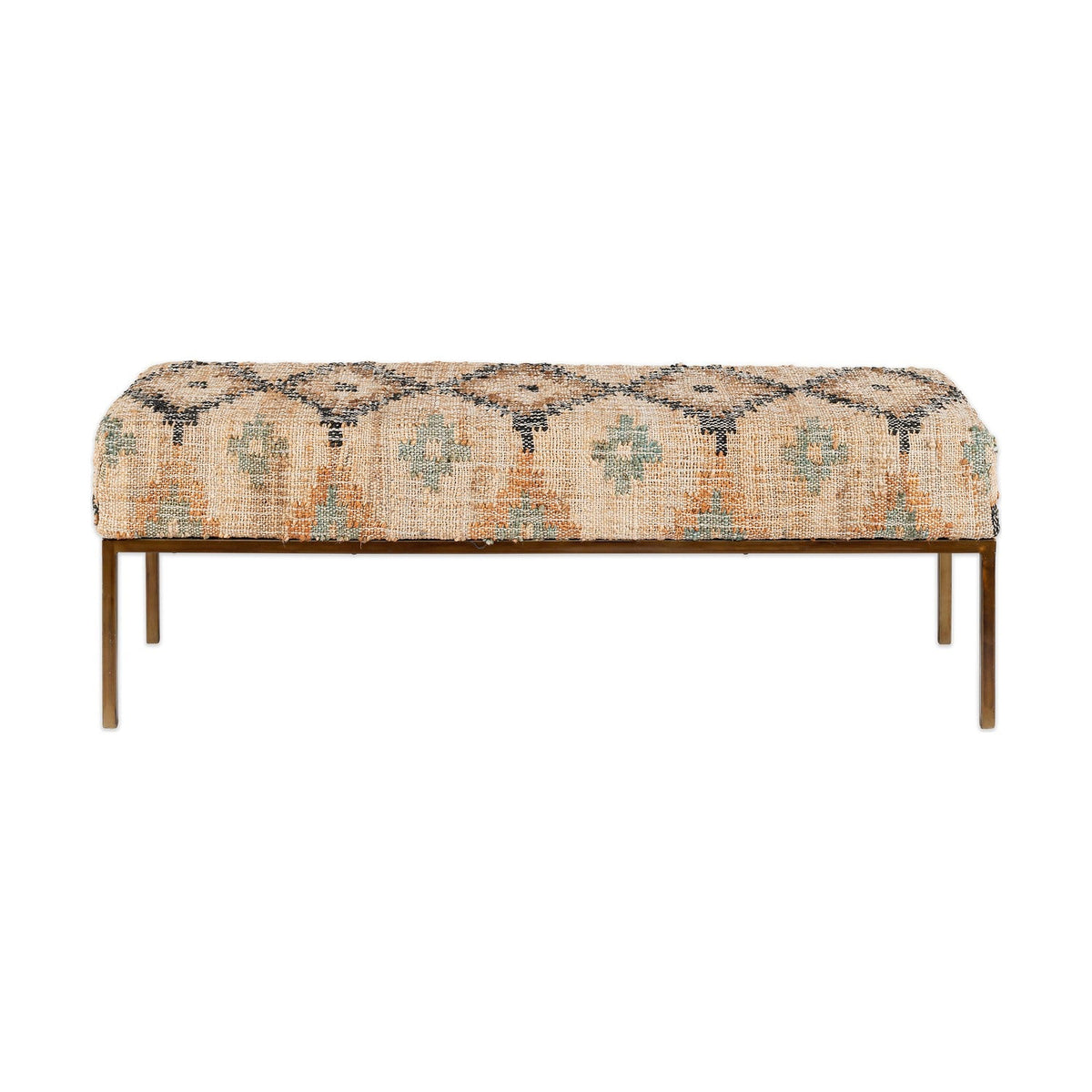 Kesu Kilim & Iron Bench - Natural