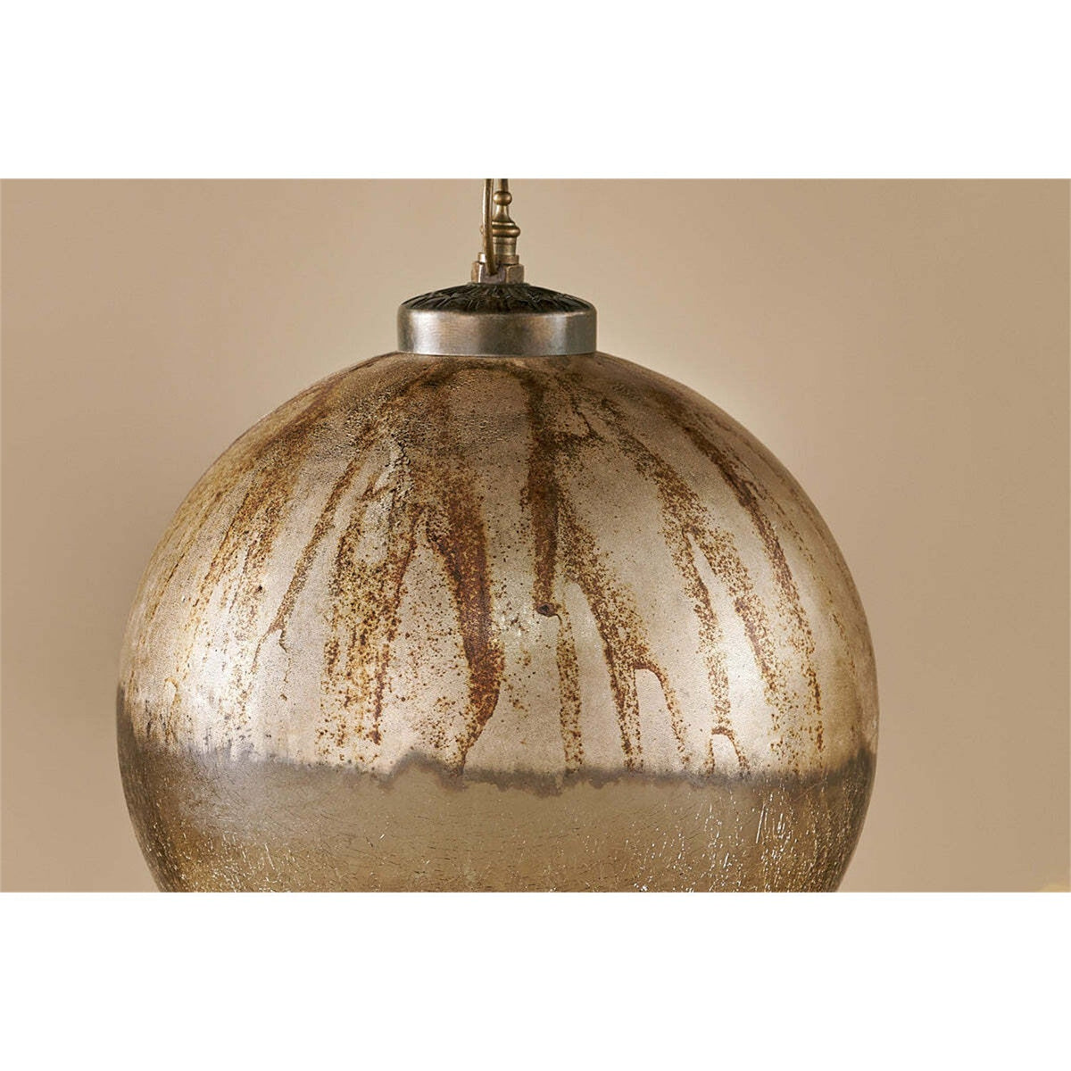 Konara Large Giant Glass Bauble - Gold Crackle