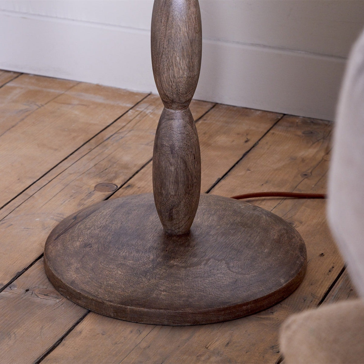 Konali Mango Wood Floor Lamp Base - Ash Stain
