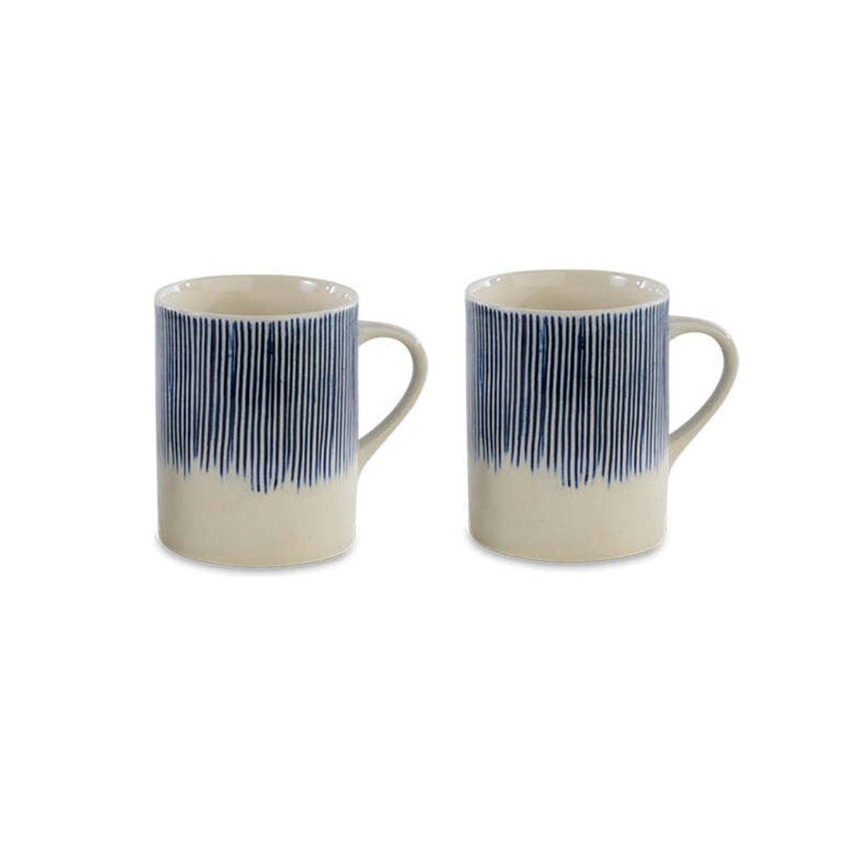 Karuma Large Ceramic Mug - Blue & White - Set of 2
