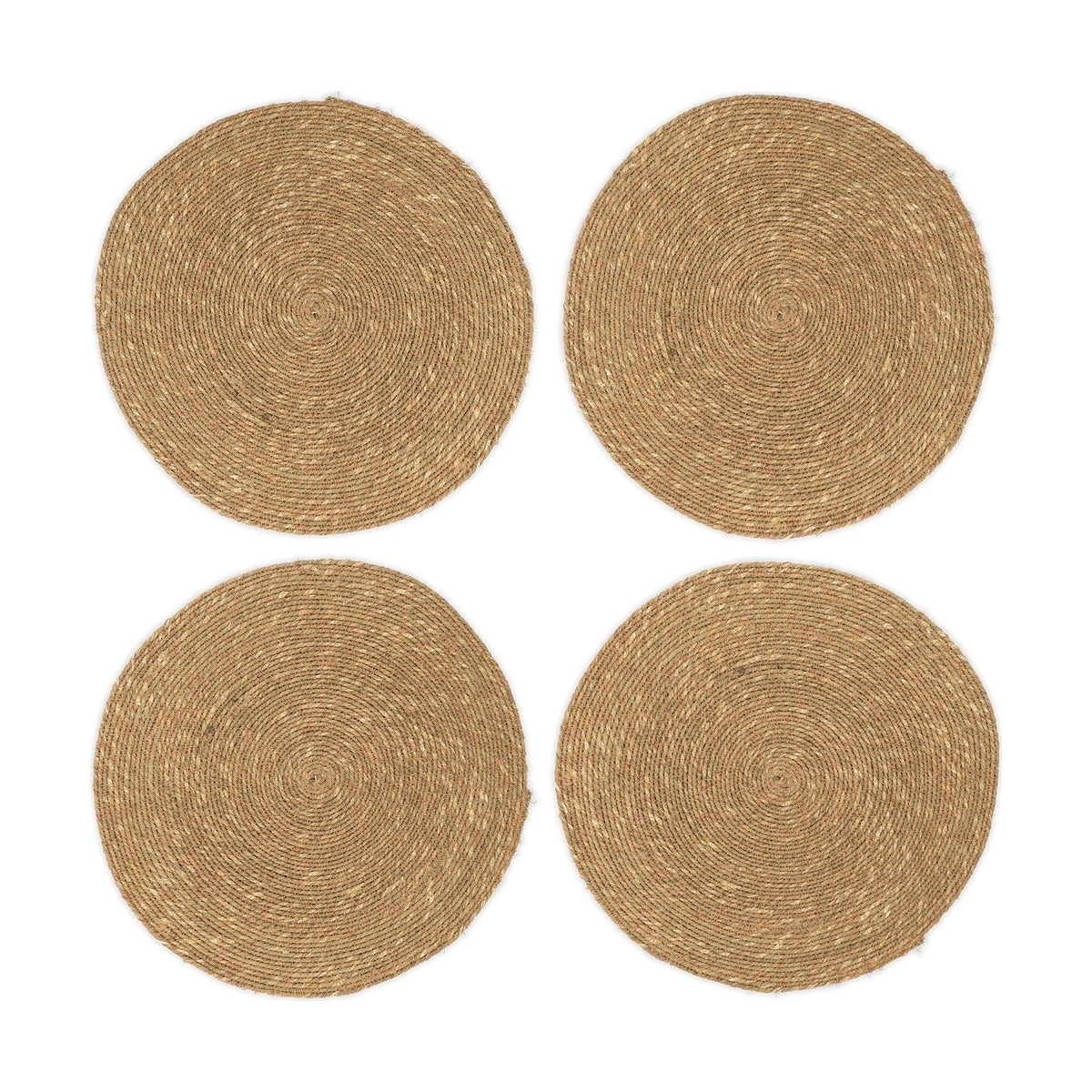 Keso Round Woven Placemats - Brown - Set of 4