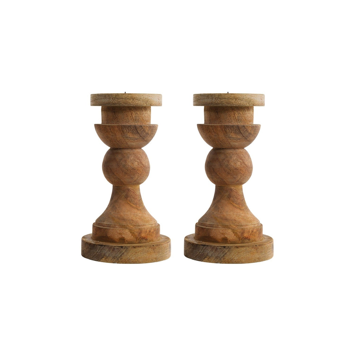 Kibibi Mango Wood Candlestick - Natural