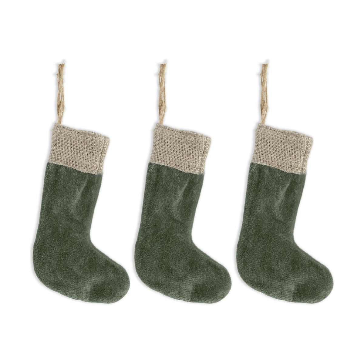 Karru Mini Christmas Stocking - Forest Green - Set of 3