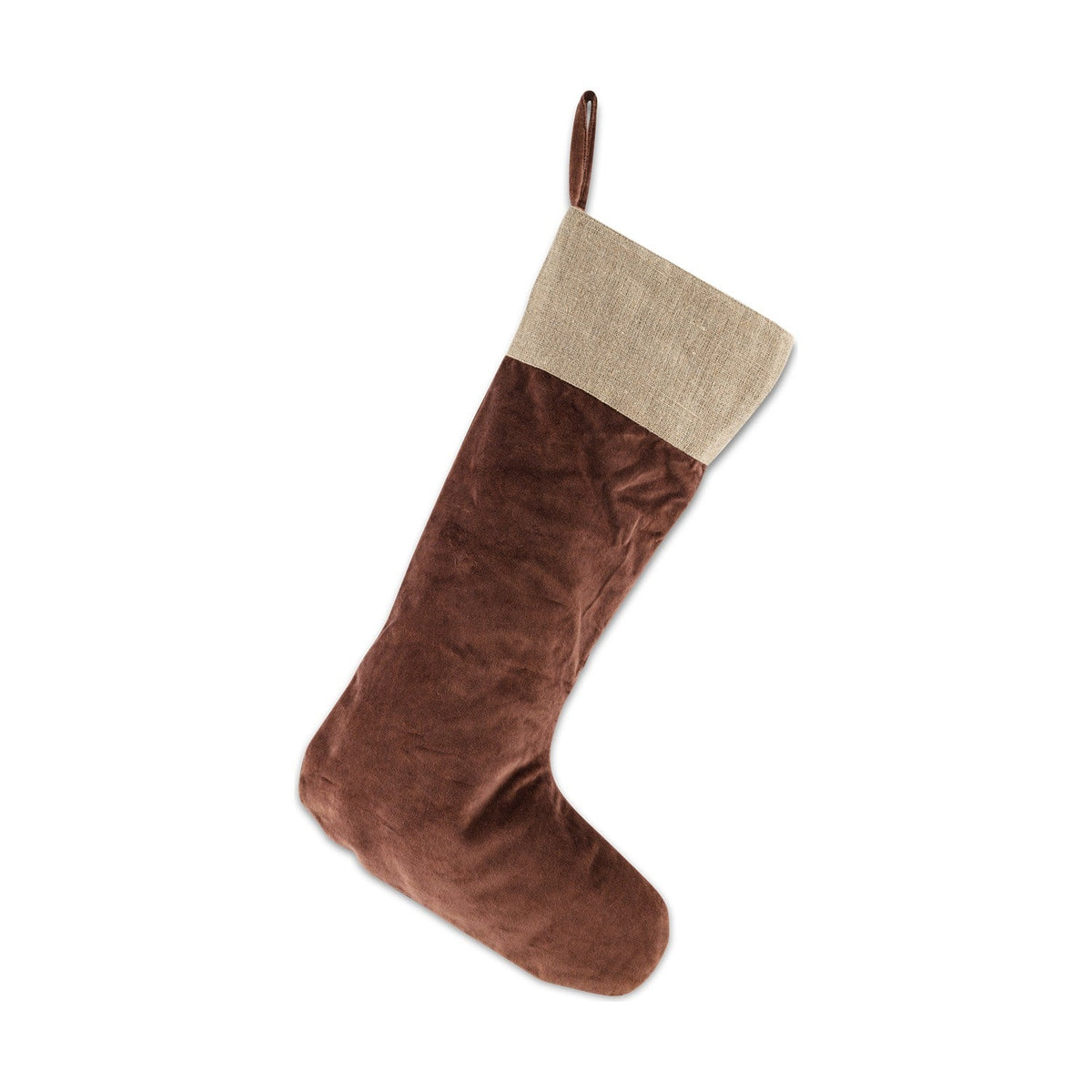 Karru Cotton Velvet Christmas Stocking - Rich Mocha