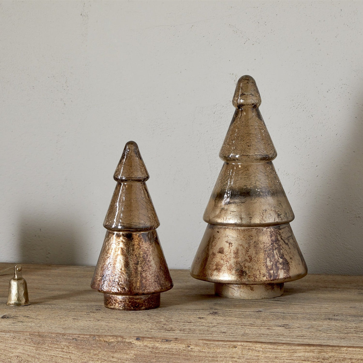 Konara Small Glass Christmas Tree - Gold Crackle