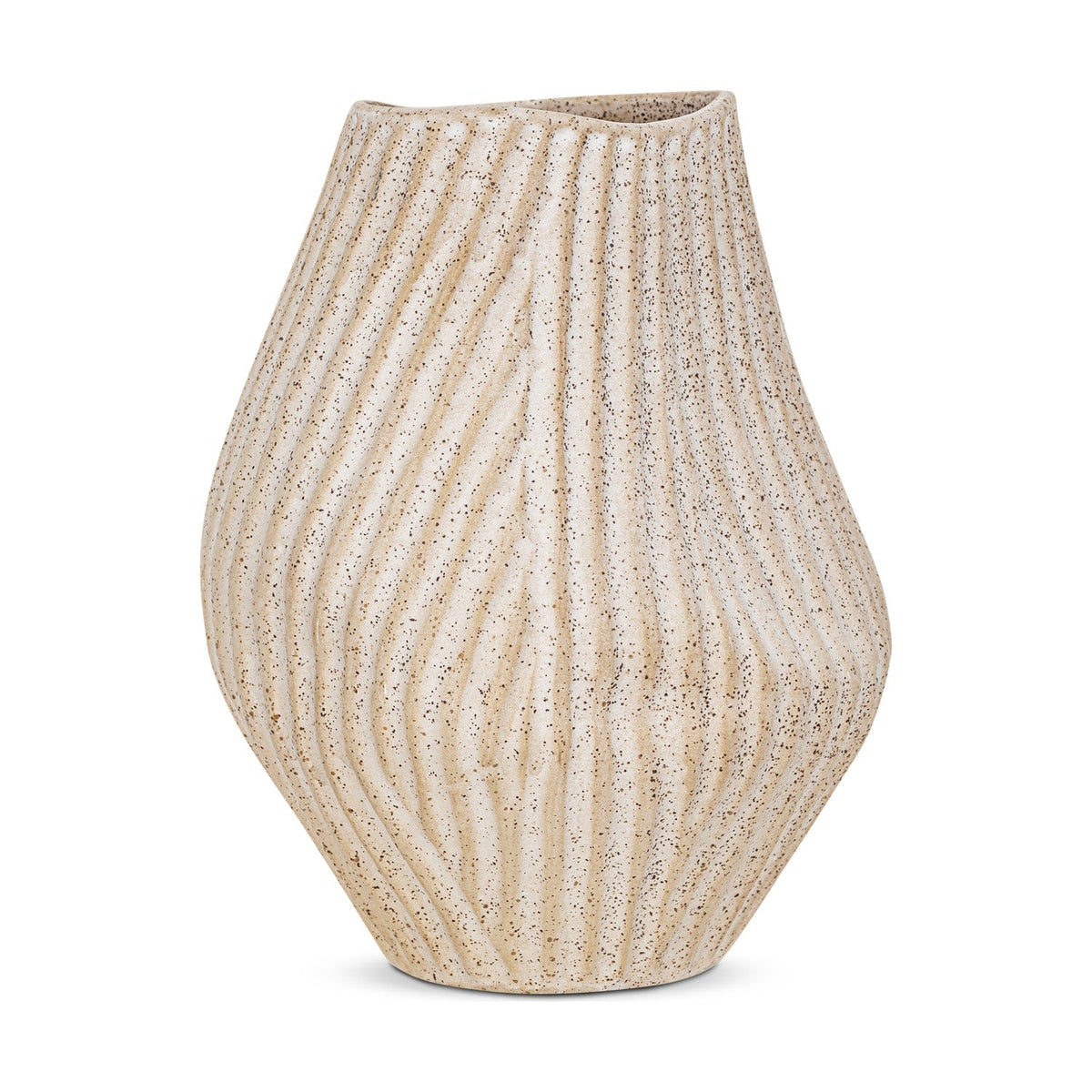 Kalai Large Organic Shape Ceramic Vase - Natural