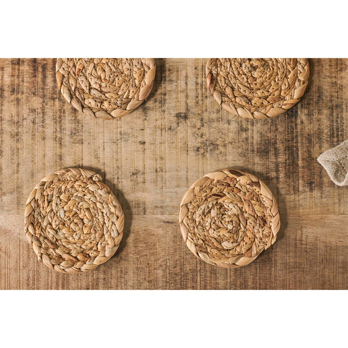 Lam Water Hyacinth Coasters - Natural - Set of 4