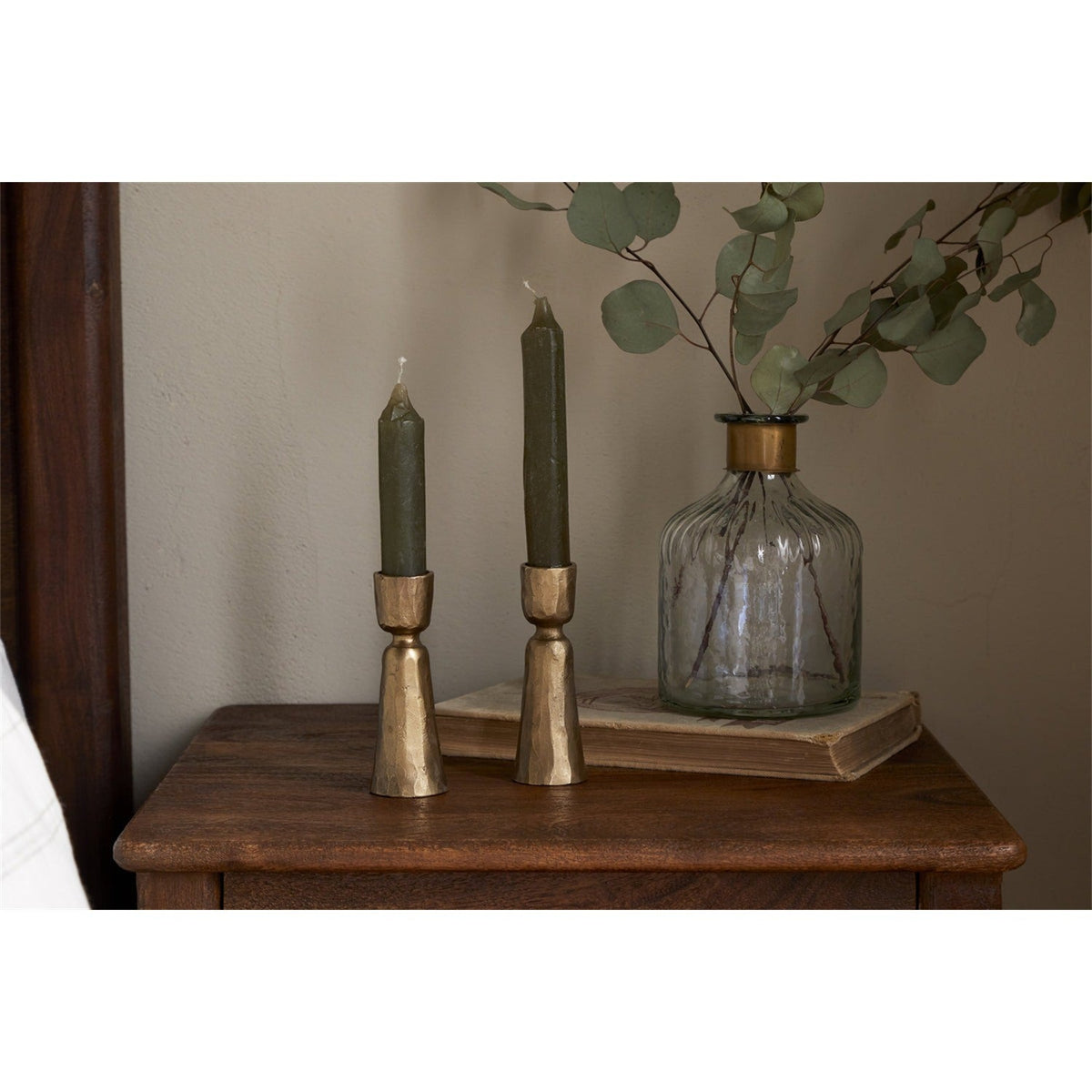 Lokoja Faceted Candlestick - Antique Brass - Set of 2