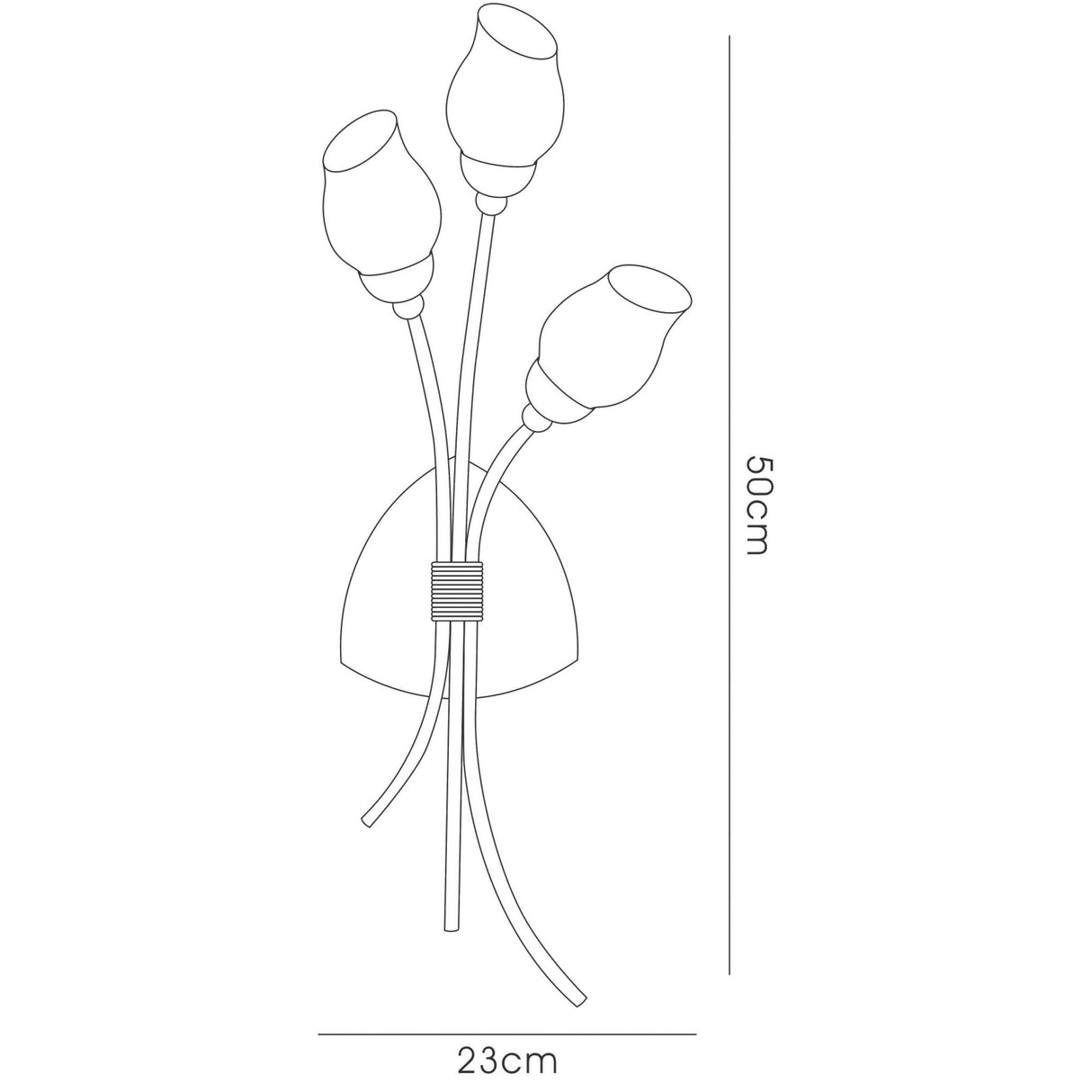 Rimini 3 Light Opal Glass Wall Light - Chrome