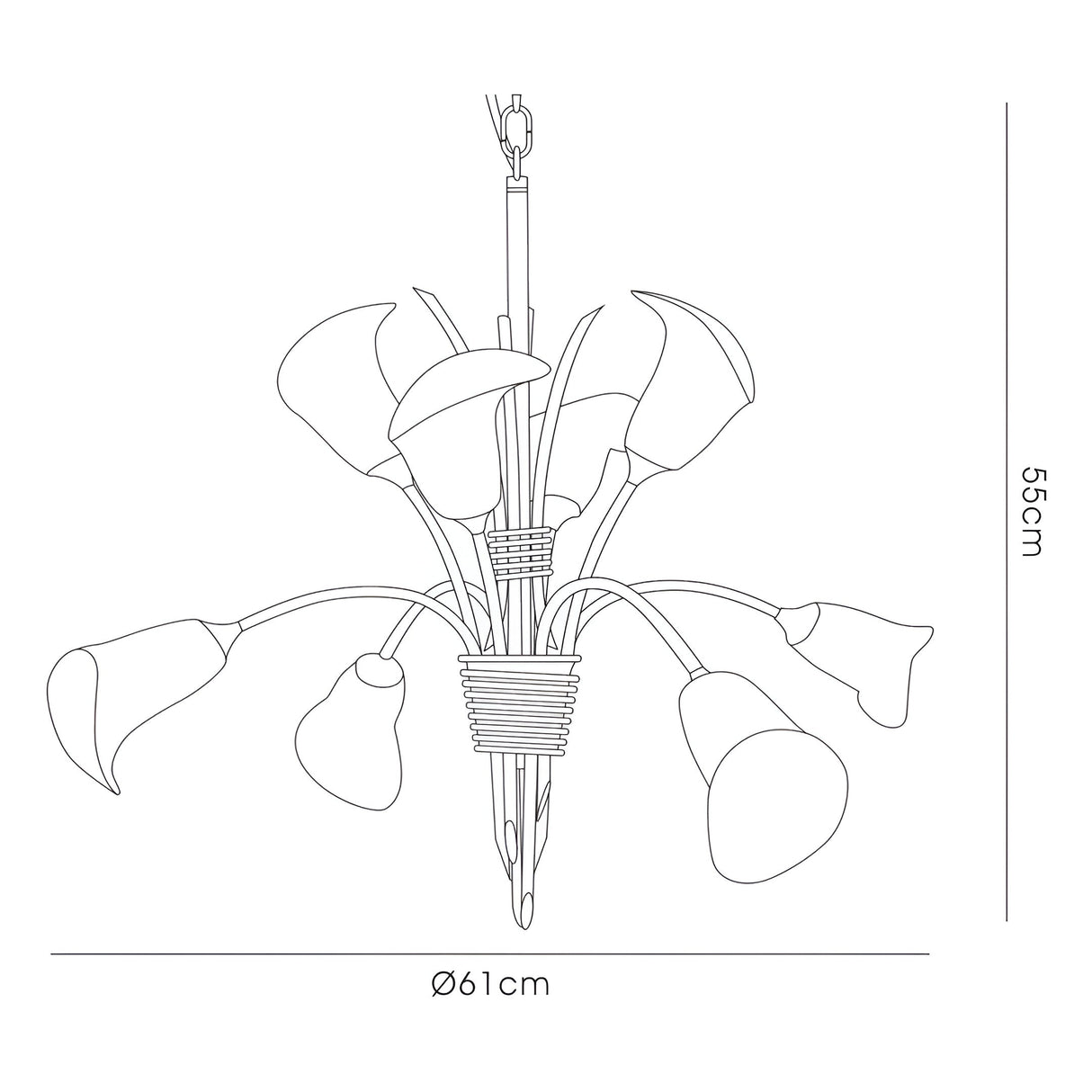 Ancona 61cm 8 Light Frosted Glass Chandelier - French Gold