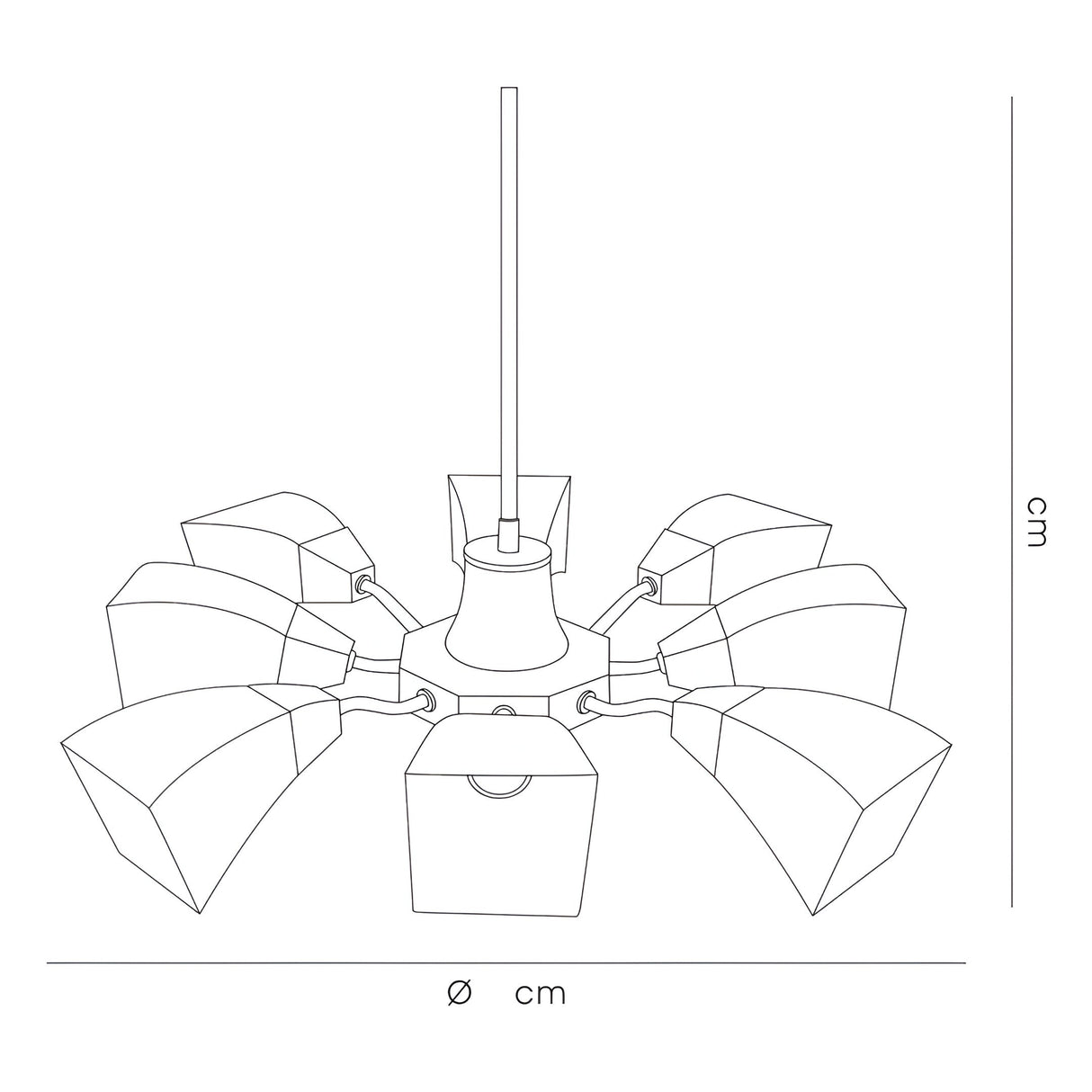 Chievo 52cm 8 Light Frosted Glass Chandelier - Satin Chrome